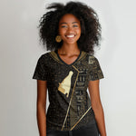 Egypt Hedjet Crown Women V-Neck T-Shirt Ancient Mythology Upper Pharaoh
