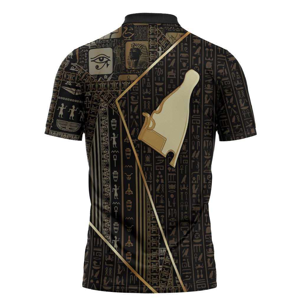 Egypt Hedjet Crown Zipper Polo Shirt Ancient Mythology Upper Pharaoh