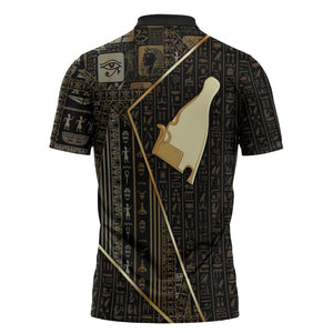 Egypt Hedjet Crown Zipper Polo Shirt Ancient Mythology Upper Pharaoh