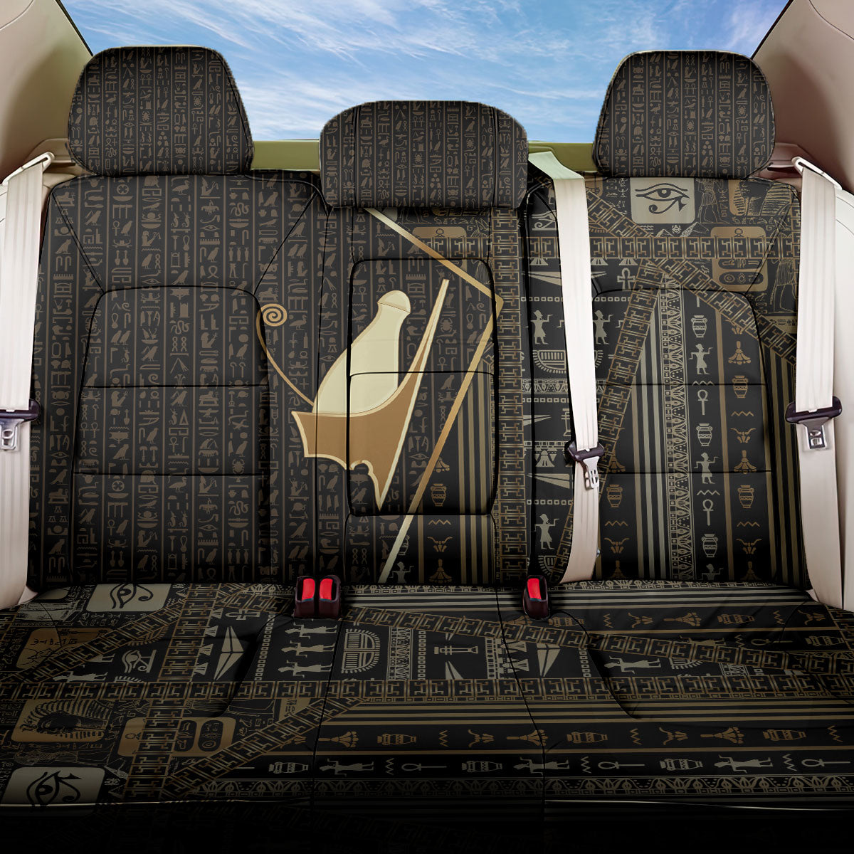 Egypt Pschent Crown Back Car Seat Cover Ancient Mythology Unified Pharaoh