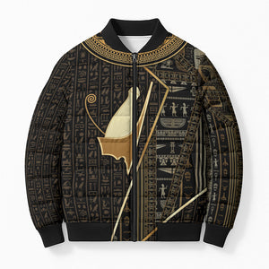 Egypt Pschent Crown Bomber Puffer Jacket Ancient Mythology Unified Pharaoh