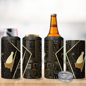 Egypt Pschent Crown 4 in 1 Can Cooler Tumbler Ancient Mythology Unified Pharaoh