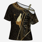 Egypt Pschent Crown Cross Shoulder Shirt Ancient Mythology Unified Pharaoh