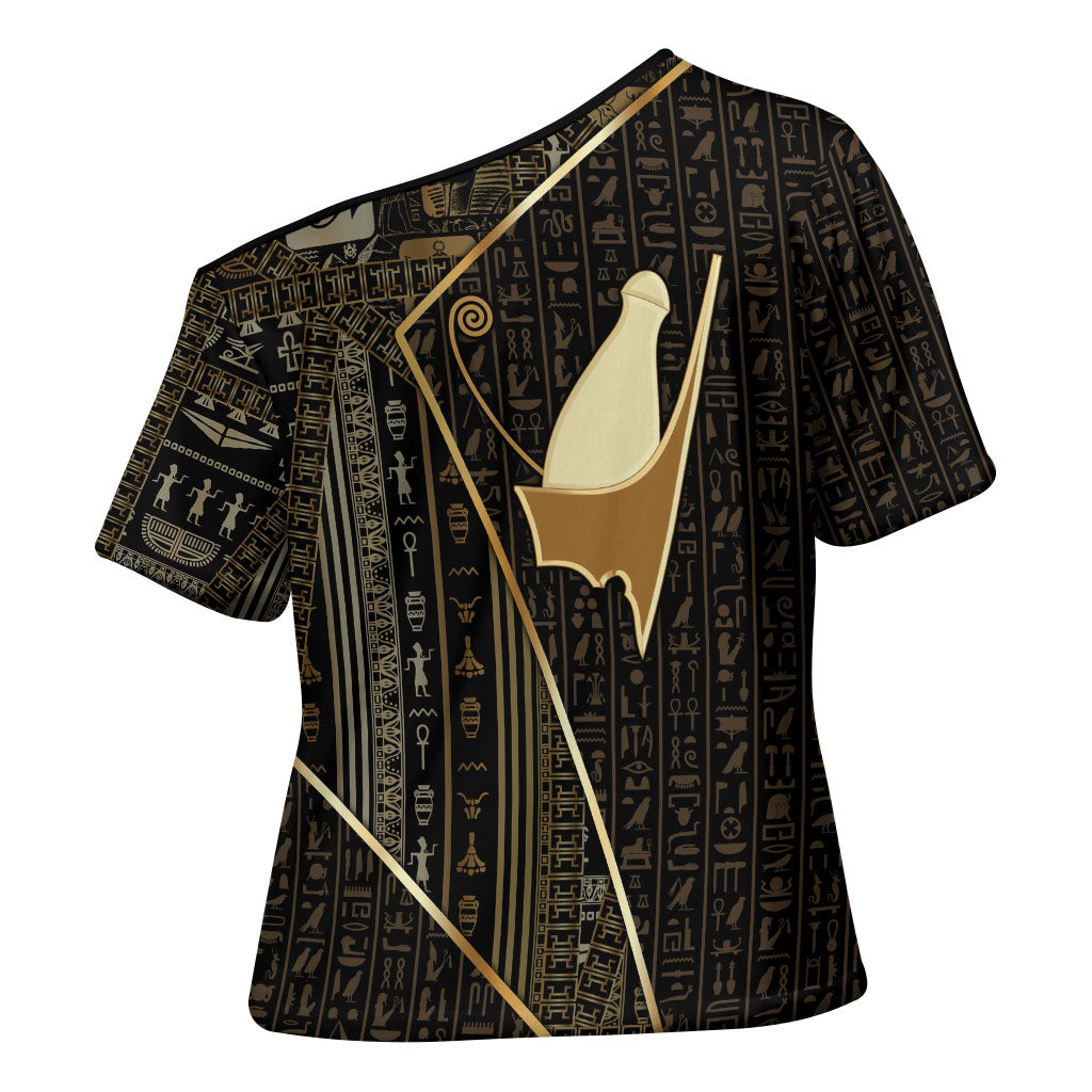 Egypt Pschent Crown Cross Shoulder Shirt Ancient Mythology Unified Pharaoh