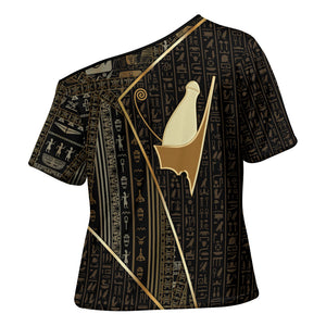 Egypt Pschent Crown Cross Shoulder Shirt Ancient Mythology Unified Pharaoh