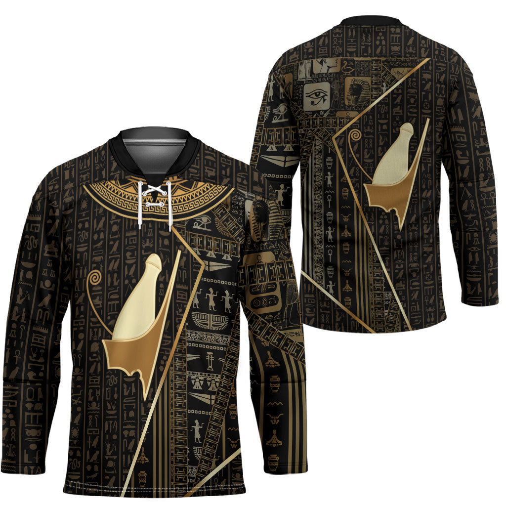 Egypt Pschent Crown Hockey Jersey Ancient Mythology Unified Pharaoh