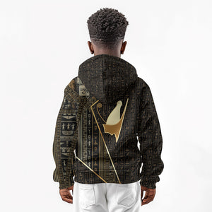 Egypt Pschent Crown Kid Hoodie Ancient Mythology Unified Pharaoh