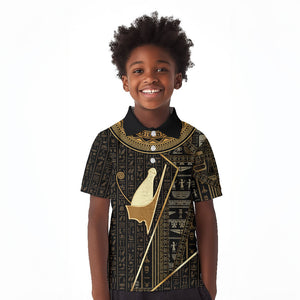 Egypt Pschent Crown Kid Polo Shirt Ancient Mythology Unified Pharaoh
