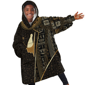 Egypt Pschent Crown Kid Wearable Blanket Hoodie Ancient Mythology Unified Pharaoh
