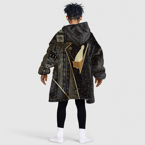 Egypt Pschent Crown Kid Wearable Blanket Hoodie Ancient Mythology Unified Pharaoh