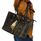 Egypt Pschent Crown Leather Tote Bag Ancient Mythology Unified Pharaoh