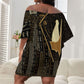 Egypt Pschent Crown Off Shoulder Short Dress Ancient Mythology Unified Pharaoh