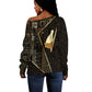 Egypt Pschent Crown Off Shoulder Sweater Ancient Mythology Unified Pharaoh