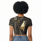 Egypt Pschent Crown Raglan Cropped T shirt Ancient Mythology Unified Pharaoh