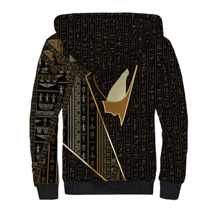 Egypt Pschent Crown Sherpa Hoodie Ancient Mythology Unified Pharaoh
