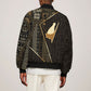 Egypt Pschent Crown Sleeve Zip Bomber Jacket Ancient Mythology Unified Pharaoh