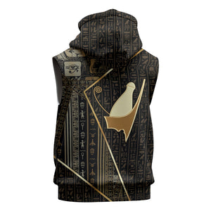 Egypt Pschent Crown Sleeveless Hoodie Ancient Mythology Unified Pharaoh