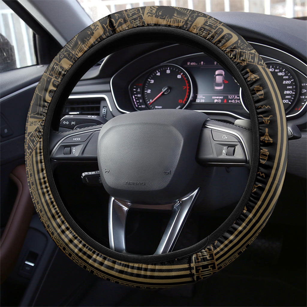 Egypt Pschent Crown Steering Wheel Cover Ancient Mythology Unified Pharaoh