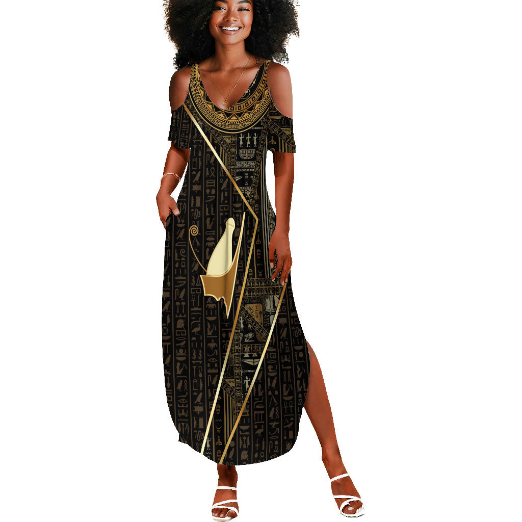 Egypt Pschent Crown Summer Maxi Dress Ancient Mythology Unified Pharaoh