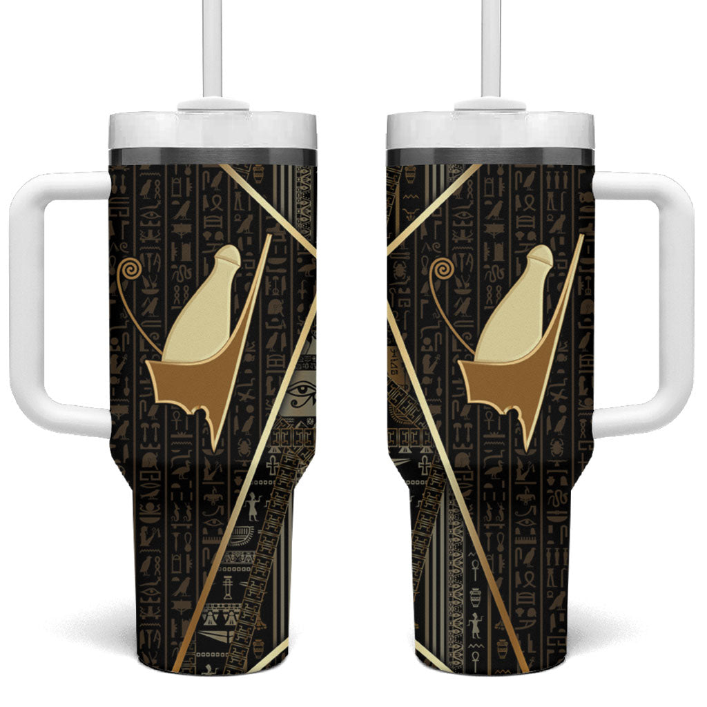 Egypt Pschent Crown Tumbler With Handle Ancient Mythology Unified Pharaoh
