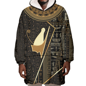 Egypt Pschent Crown Wearable Blanket Hoodie Ancient Mythology Unified Pharaoh