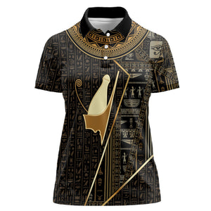 Egypt Pschent Crown Women Polo Shirt Ancient Mythology Unified Pharaoh