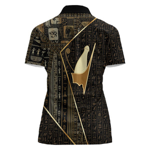 Egypt Pschent Crown Women Polo Shirt Ancient Mythology Unified Pharaoh