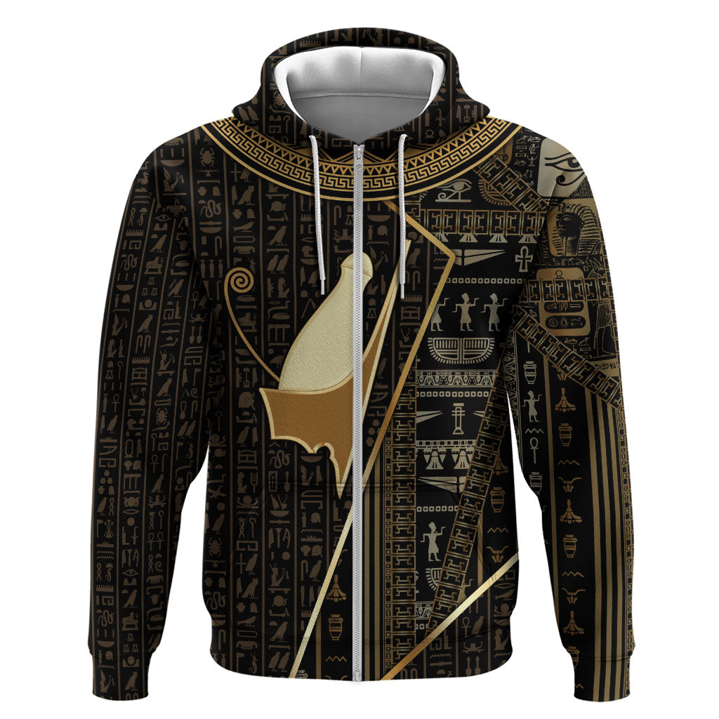 Egypt Pschent Crown Zip Hoodie Ancient Mythology Unified Pharaoh