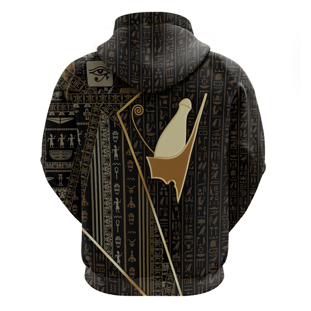 Egypt Pschent Crown Zip Hoodie Ancient Mythology Unified Pharaoh