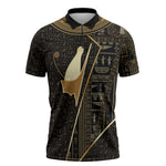 Egypt Pschent Crown Zipper Polo Shirt Ancient Mythology Unified Pharaoh