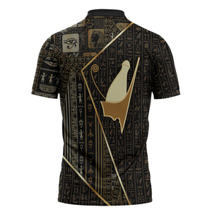Egypt Pschent Crown Zipper Polo Shirt Ancient Mythology Unified Pharaoh