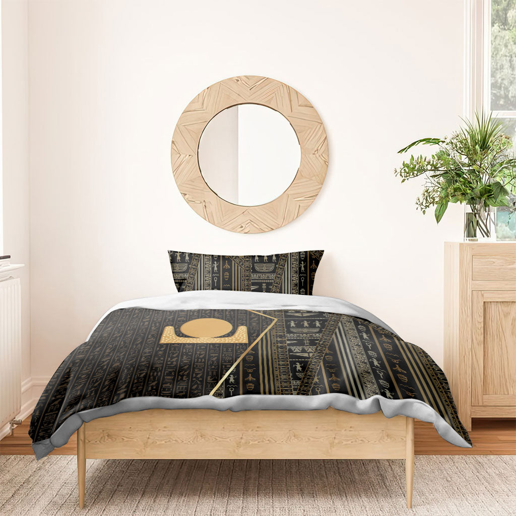 Egypt Akhet Bedding Set Ancient Mythology Horizon Sun Disk