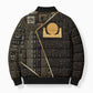 Egypt Akhet Bomber Puffer Jacket Ancient Mythology Horizon Sun Disk