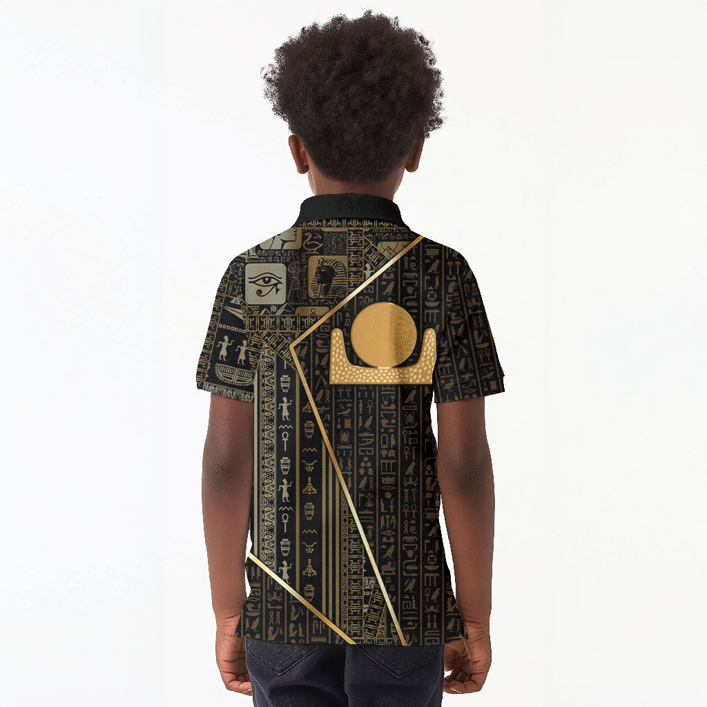 Egypt Akhet Kid Polo Shirt Ancient Mythology Horizon Sun Disk