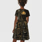 Egypt Akhet Kid Short Sleeve Dress Ancient Mythology Horizon Sun Disk