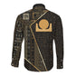 Egypt Akhet Long Sleeve Button Shirt Ancient Mythology Horizon Sun Disk