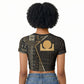 Egypt Akhet Raglan Cropped T shirt Ancient Mythology Horizon Sun Disk