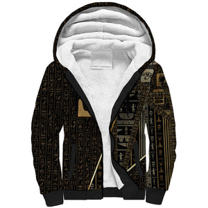 Egypt Akhet Sherpa Hoodie Ancient Mythology Horizon Sun Disk