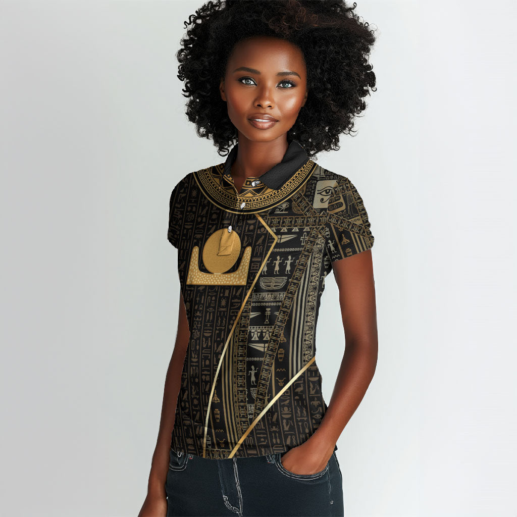 Egypt Akhet Women Polo Shirt Ancient Mythology Horizon Sun Disk