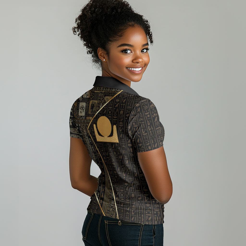 Egypt Akhet Women Polo Shirt Ancient Mythology Horizon Sun Disk