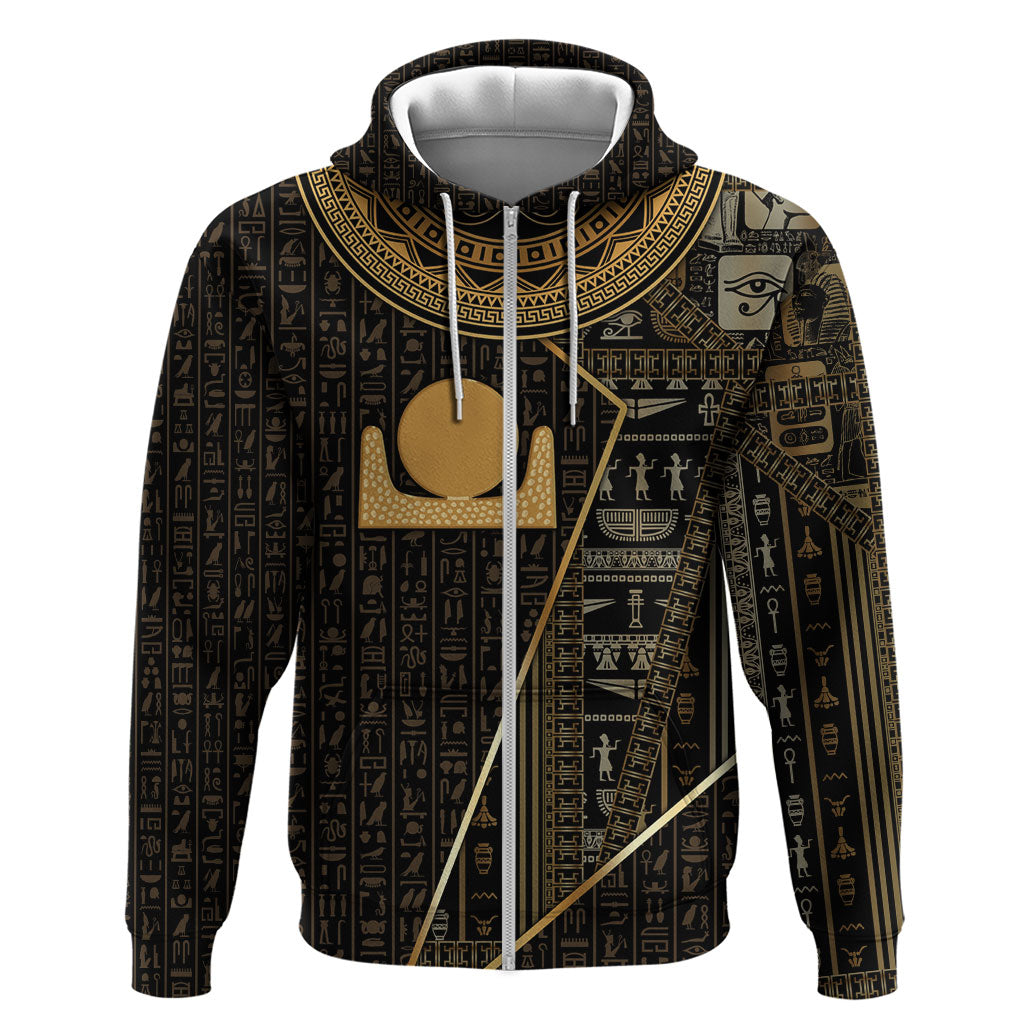 Egypt Akhet Zip Hoodie Ancient Mythology Horizon Sun Disk