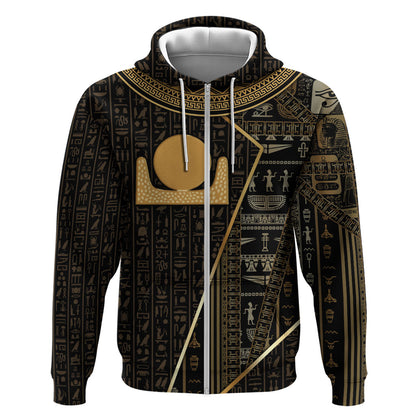 Egypt Akhet Zip Hoodie Ancient Mythology Horizon Sun Disk