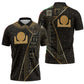 Egypt Akhet Zipper Polo Shirt Ancient Mythology Horizon Sun Disk