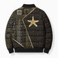 Egypt Seba Bomber Puffer Jacket Ancient Mythology Golden Star Royal