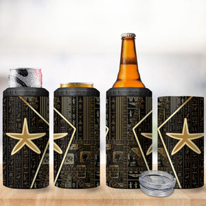 Egypt Seba 4 in 1 Can Cooler Tumbler Ancient Mythology Golden Star Royal