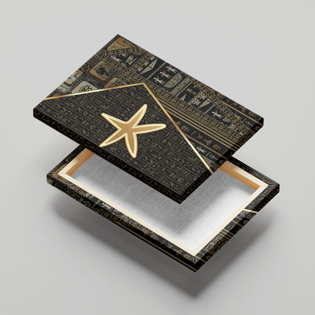 Egypt Seba Canvas Wall Art Ancient Mythology Golden Star Royal