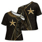 Egypt Seba Cross Shoulder Shirt Ancient Mythology Golden Star Royal