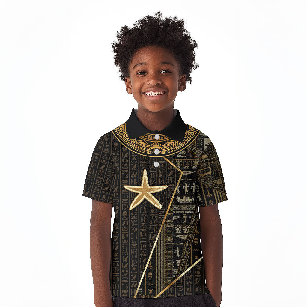 Egypt Seba Kid Polo Shirt Ancient Mythology Golden Star Royal