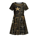 Egypt Seba Kid Short Sleeve Dress Ancient Mythology Golden Star Royal