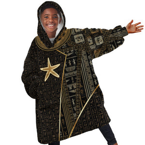 Egypt Seba Kid Wearable Blanket Hoodie Ancient Mythology Golden Star Royal